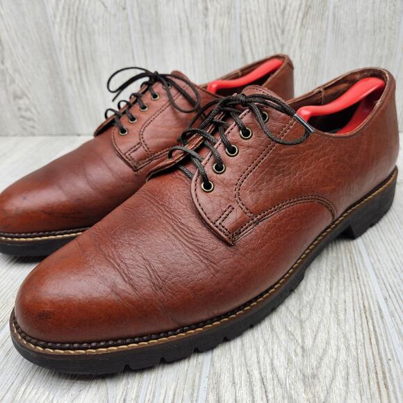 H.S. Trask Shoes Mens Size 12 W Brown Leather Oxford Lace Up Authentic Bison USA main image 7